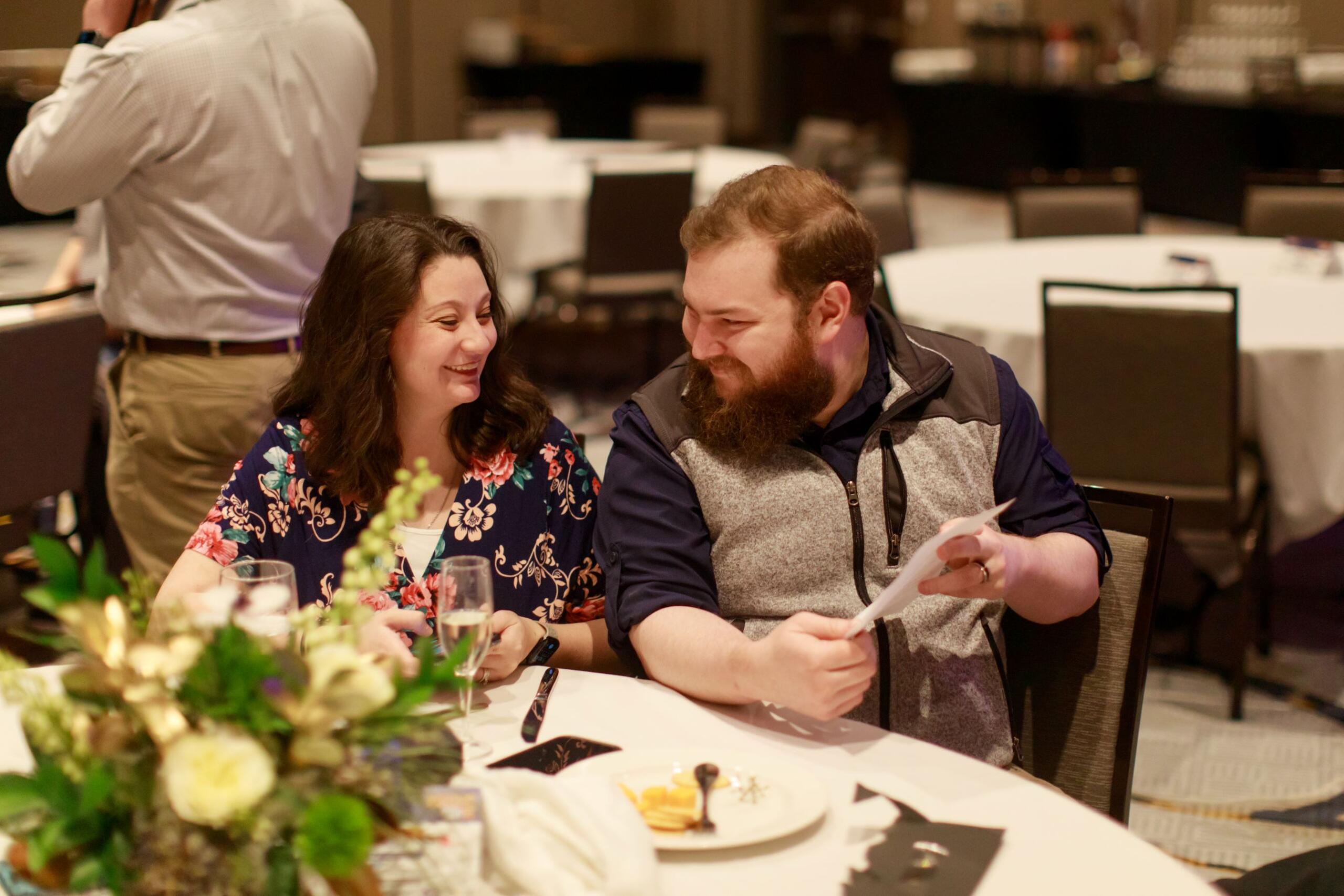 Kirby Curtis, a fourth-year medical student at NYIT College of Osteopathic Medicine at Arkansas State University, celebrates with his wife Kayla upon learning that he Matched in the UAMS Northeast Family Medicine residency program in Jonesboro Friday. NYITCOM at A-State enjoyed a 99% placement rate in this year’s Match.