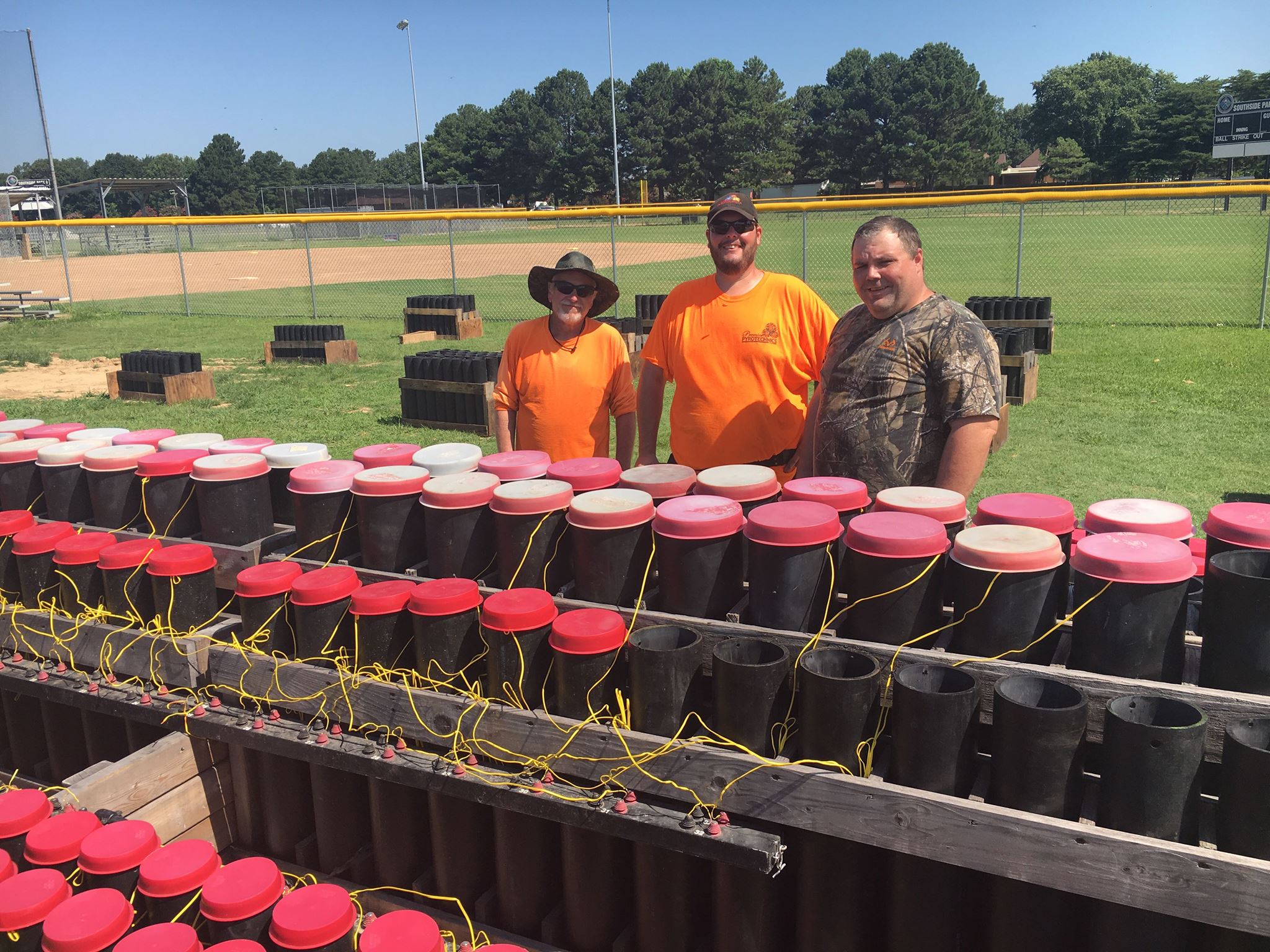 Crews from Premier Pyrotechnics prepare fireworks for the 2024 Freedom Fest Event