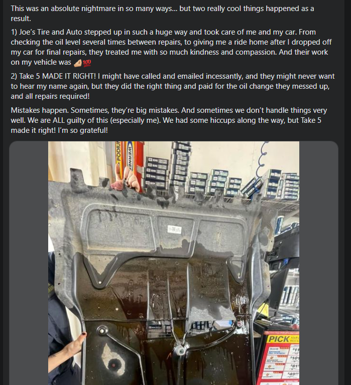 Oil change nightmare gets a happy ending 104.9 The Fox Jonesboro, AR