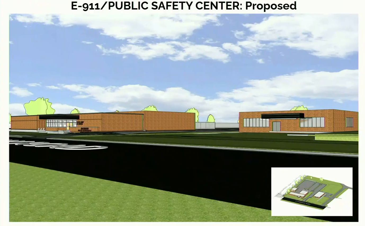 A rendering of the proposed E-911 Center