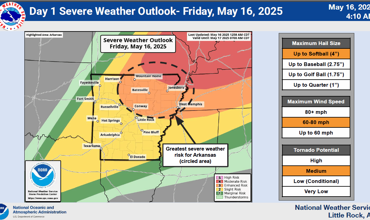 Severe Weather Possible Friday May 16