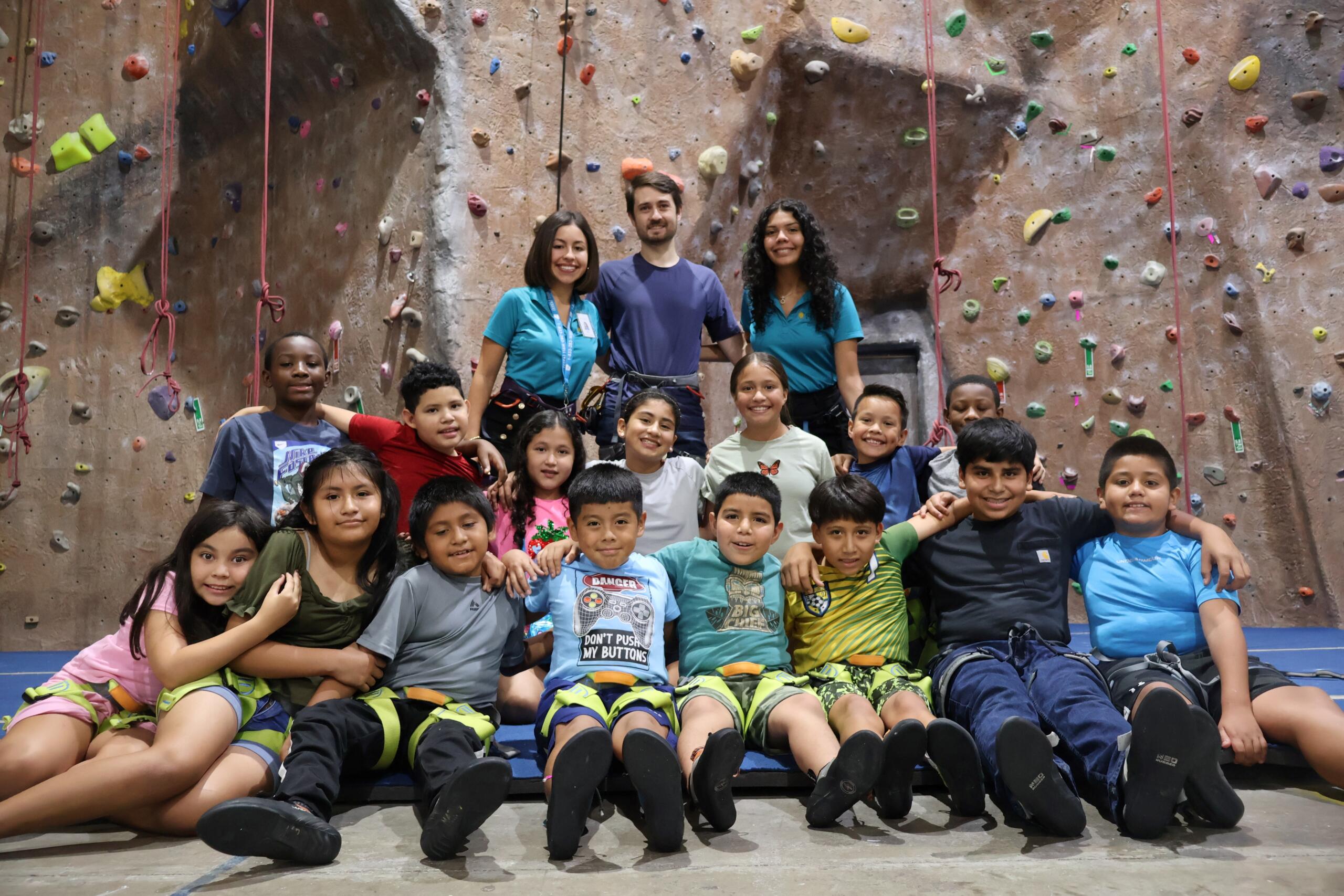 Students during La Escuelita Summer Program after rock climbing