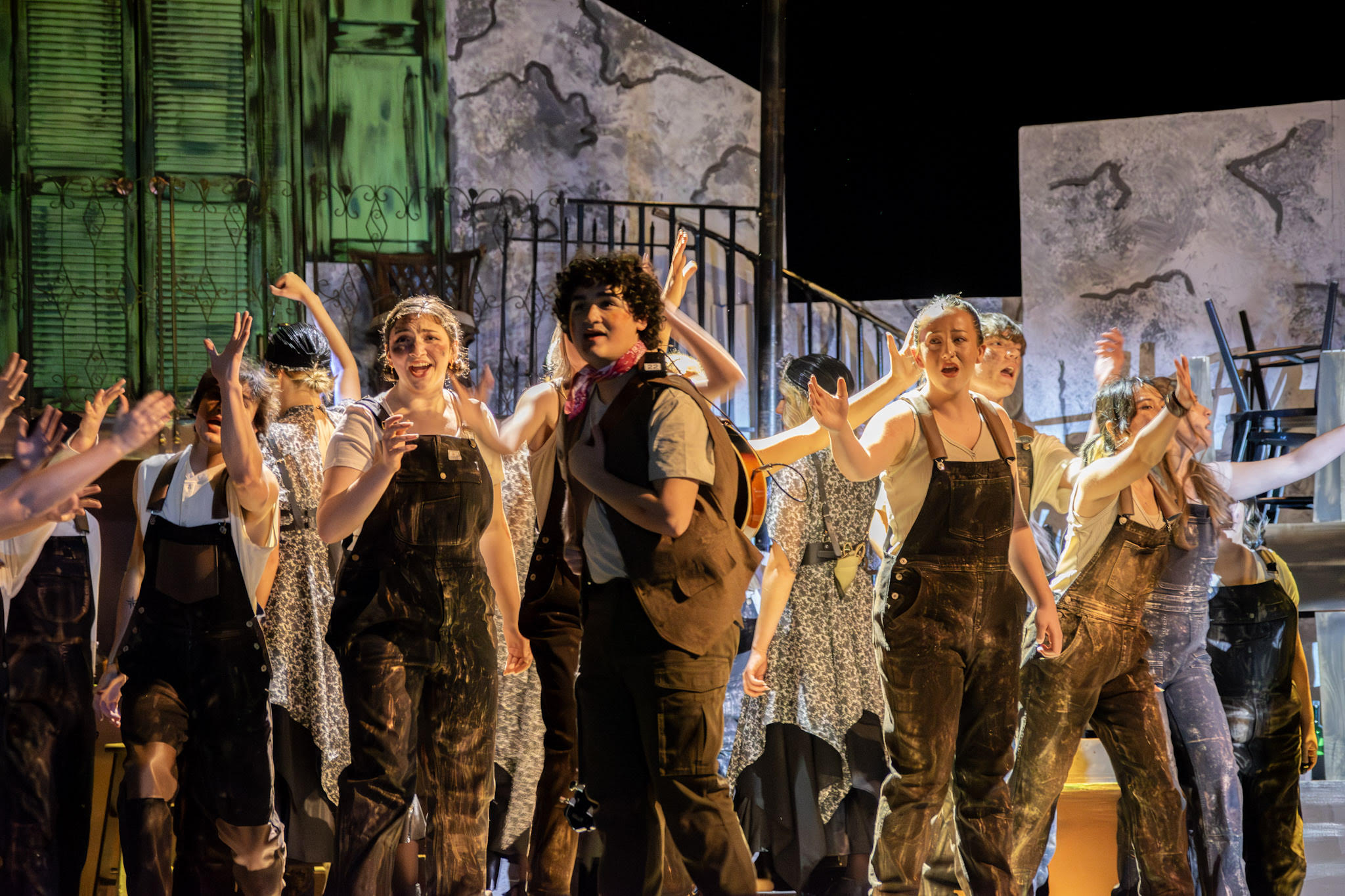 "Hadestown: Teen Edition" cast members during a musical number. 