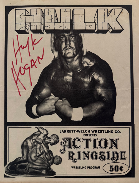 Brad Bobo's Hulk Hogan autographed program from a Jarrett-Welch Wrestling event