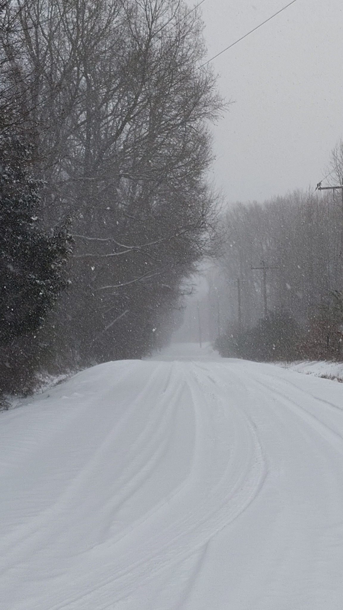 Snow covered road in NE Arkansas