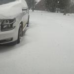 driveway covered in snow