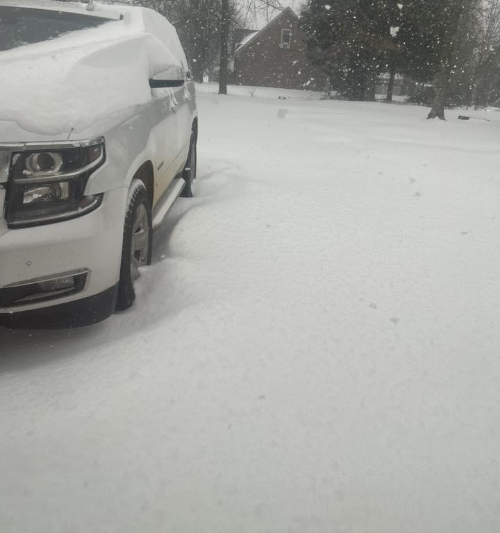driveway covered in snow