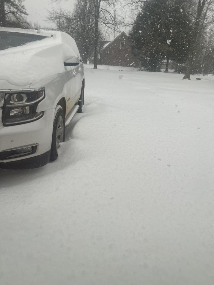 driveway covered in snow