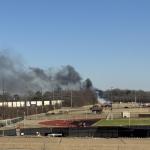 ASU Campus with small fire in background