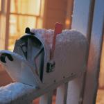 snow covered mailbox