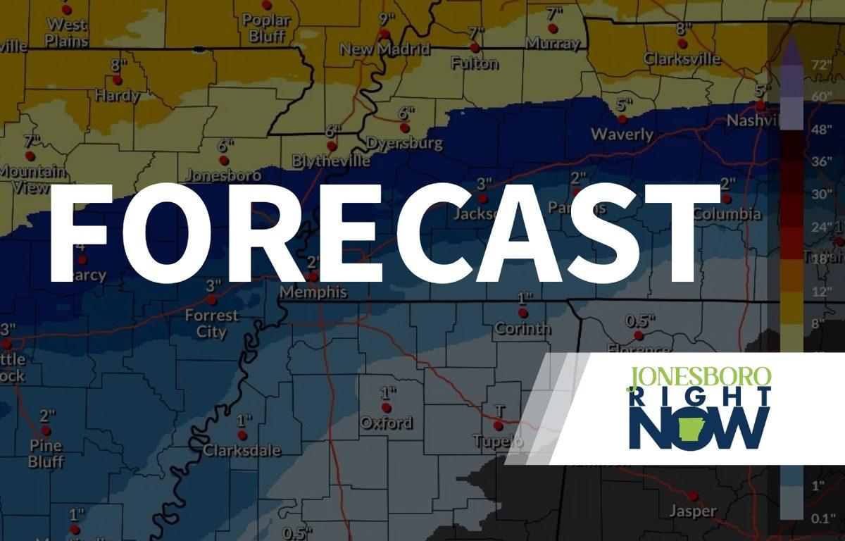 radar map with the word forecast and a logo on top