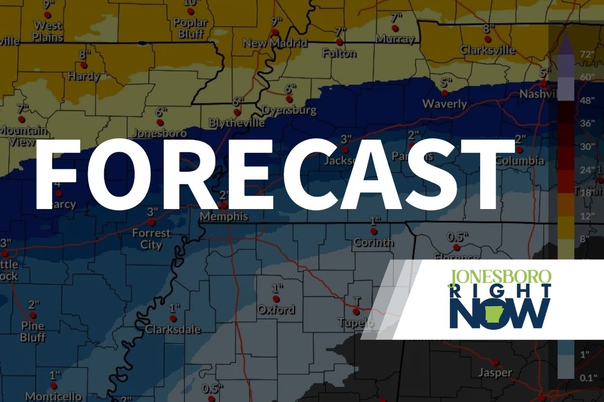 radar map with the word forecast and a logo on top
