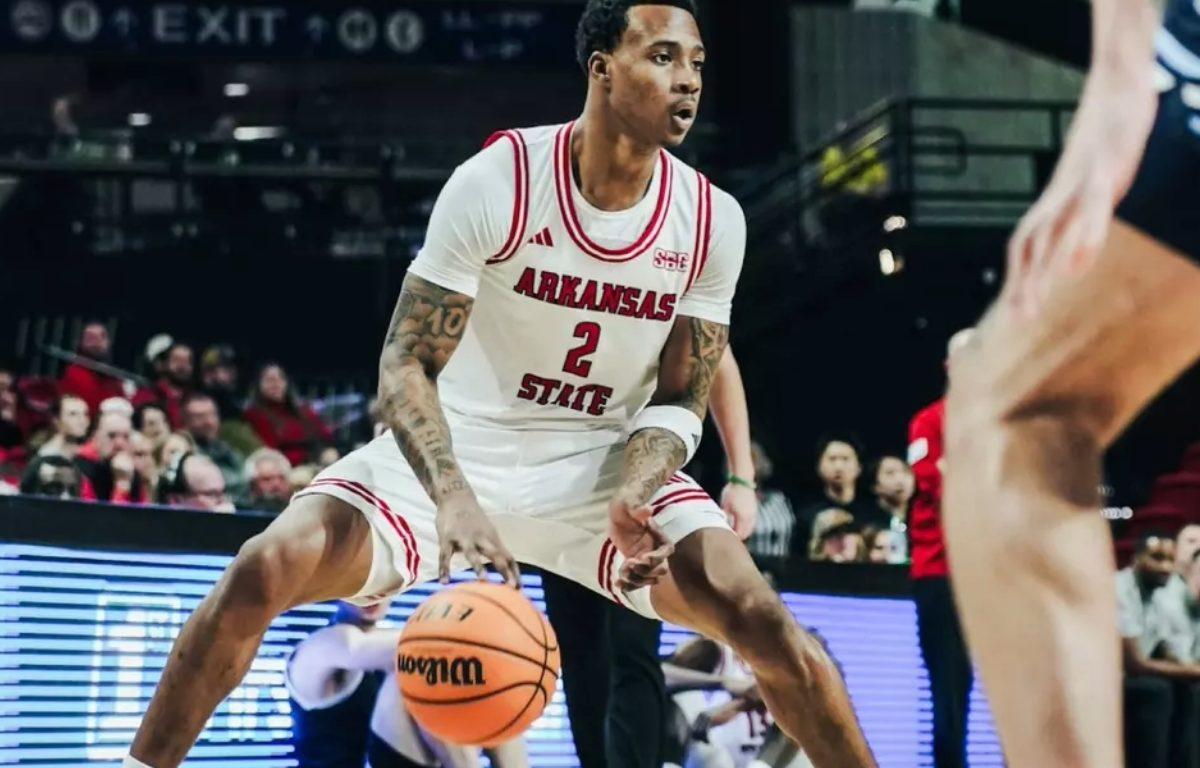 basketball player from A-State with 2 on jersey