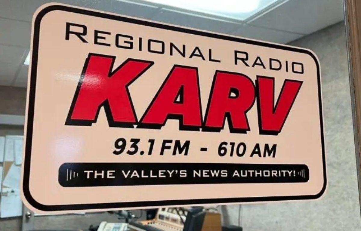 sign on glass for KARV
