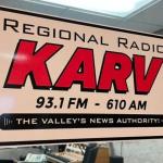 sign on glass for KARV