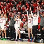 Womens basketball team cheer ... red wolves