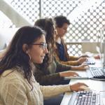 students on computers