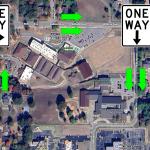 map depicting one way routes near jonesboro public schools