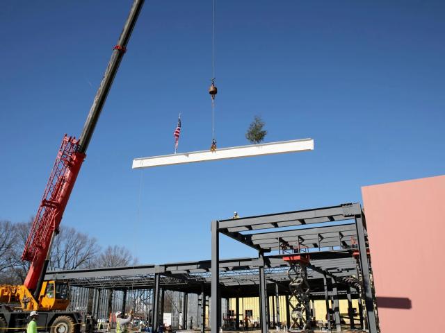beam placed at brookland topping off