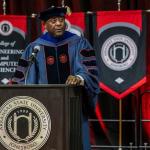 Provost and Executive Vice Chancellor Dr. Calvin White Jr. addresses the graduating during the Fall Commencement morning ceremony at Arkansas State University.