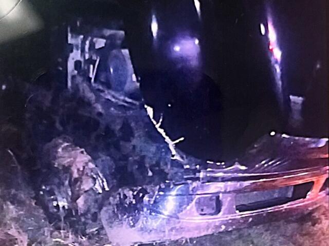 Parent photo of bus involved in accident with Bay art students