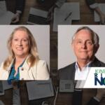 Laura Miller and Robert Bahn headshots over computer background