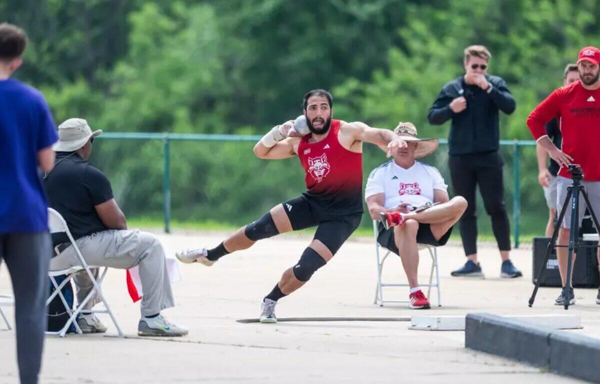 Junior Arkansas State track and field thrower Menachem Chen