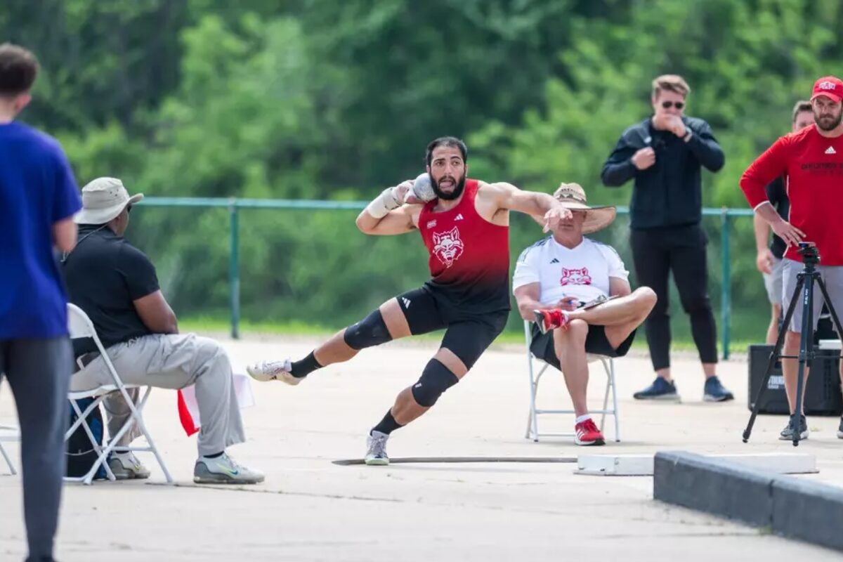Junior Arkansas State track and field thrower Menachem Chen
