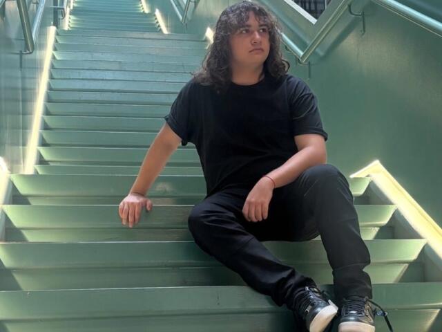 young man on stairwell