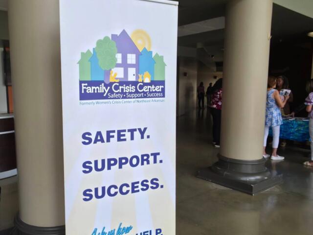 banner for Family Crisis Center reads Safety Support Success