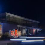 A-State Welcome Center at night