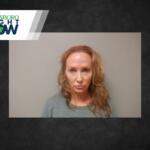 Mugshot-style photo of a woman with wavy blonde hair wearing a gray top and a neutral expression against a plain wall, with Jonesboro Right Now branding in the corner.