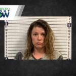 Mugshot of a woman in front of a height chart, with Jonesboro Right Now logo in the top left corner.