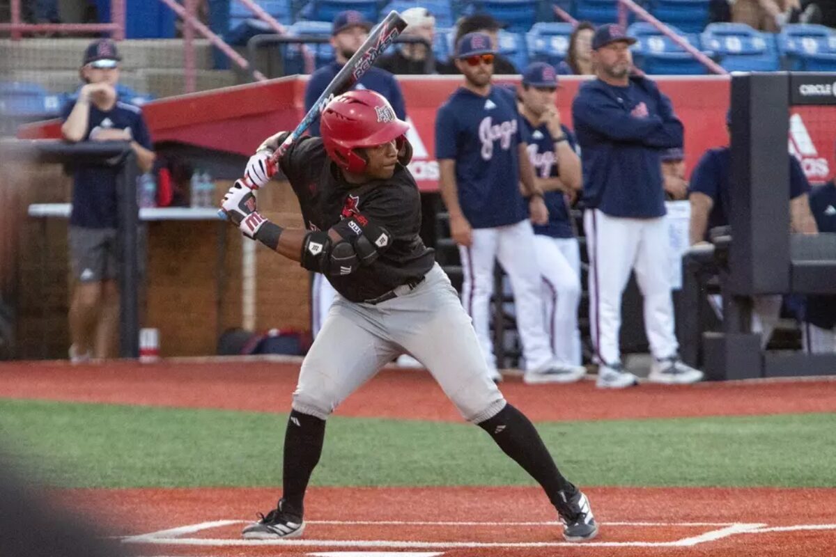 baseball player at abt for redwolves