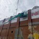 the north side of 314 union street with a scissor lift