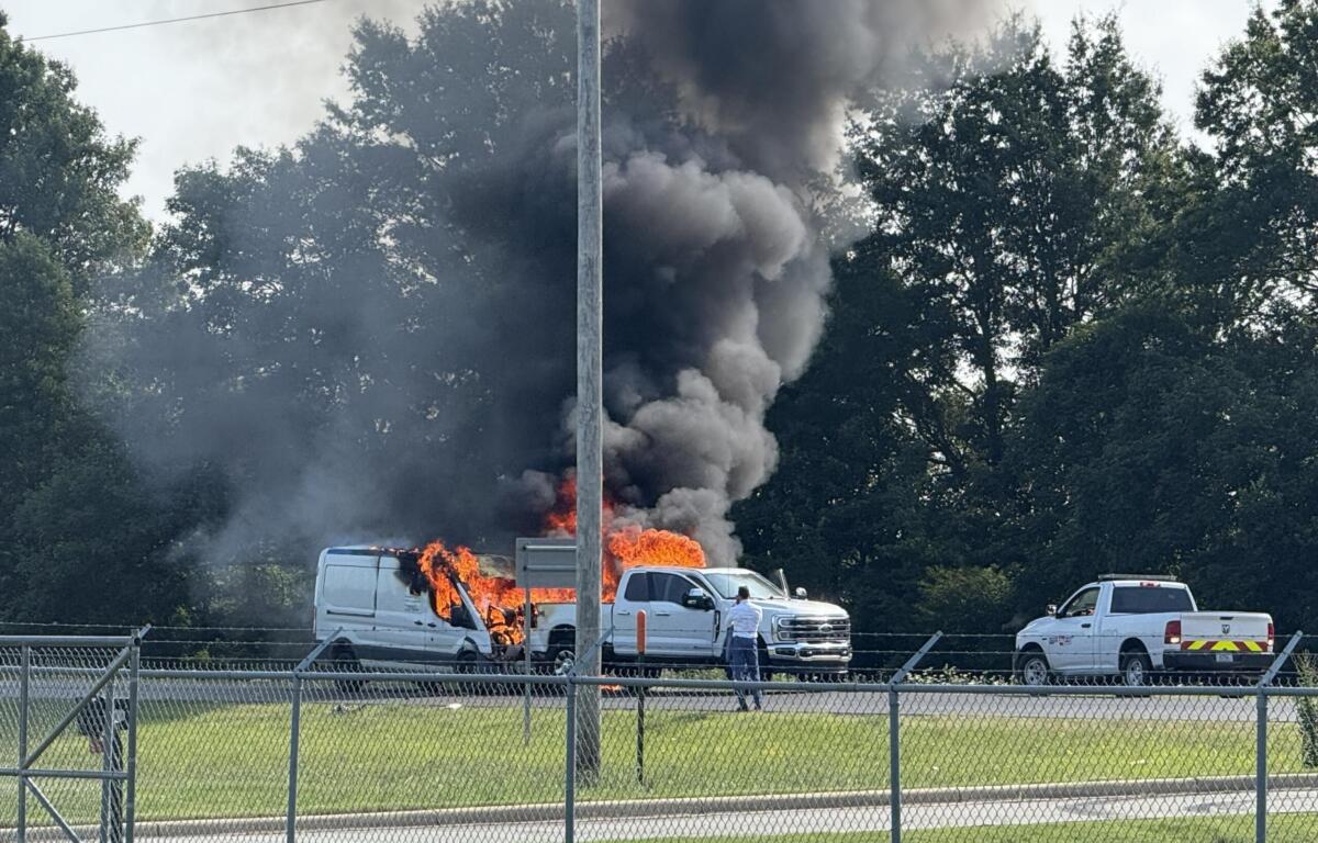 Vehicle Erupts in Flames Following Crash