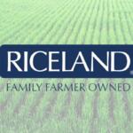 RICELAND logo on a green rice-field backdrop with the slogan 'FAMILY FARMER OWNED'.
