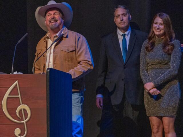 Garth Brooks speaks during the induction of Allen Reynolds into the Arkansas Country Music Hall of Fame at the Arkansas Country Music Awards at Reynolds Performance Hall on June 1, 2026, in Conway, Arkansas. (Photo by Jason Epperson/Eppic Shots)