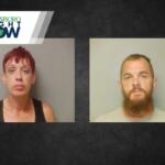Two mugshots side by side on a dark background with a Jonesboro Right Now banner in the corner.