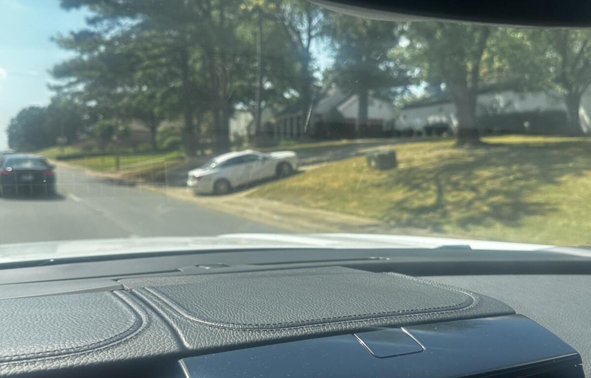 Shot of vehicle hit in crash