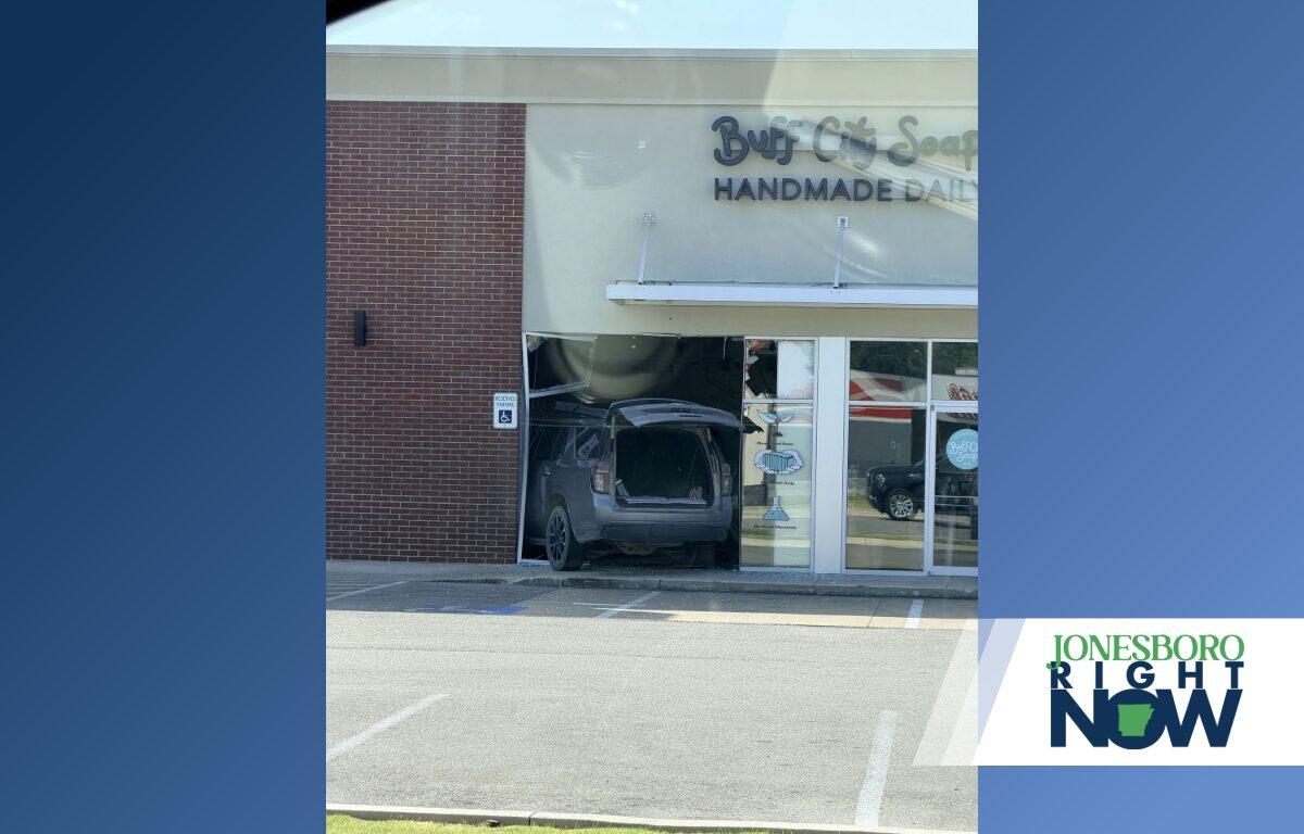 Vehicle inside the Buff City Soap in Jonesboro